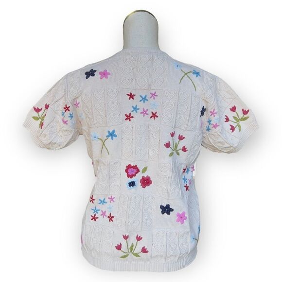 Vintage Knit Grandma Sweat with Floral Embroidery - Picture 5 of 9